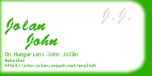 jolan john business card